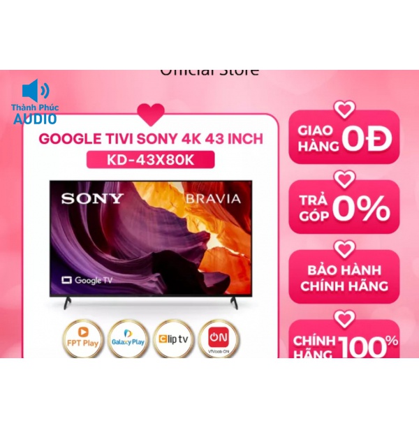 Google Tivi Sony 4K 65 inch KD-65X75K - Mới 2022 - Miễn Phí Lắp Đặt